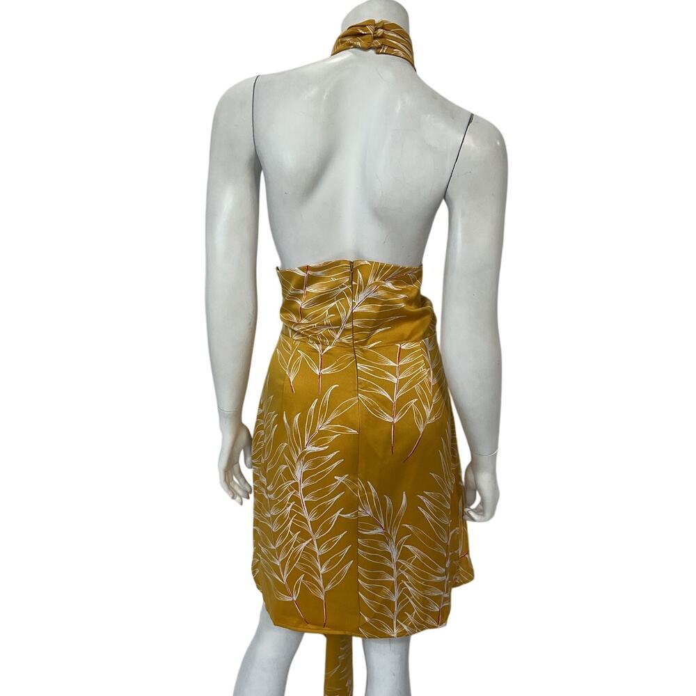 Camila Coelho 'Antonia' Gold Mockneck Mini Dress Size XL - Picture 3 of 5